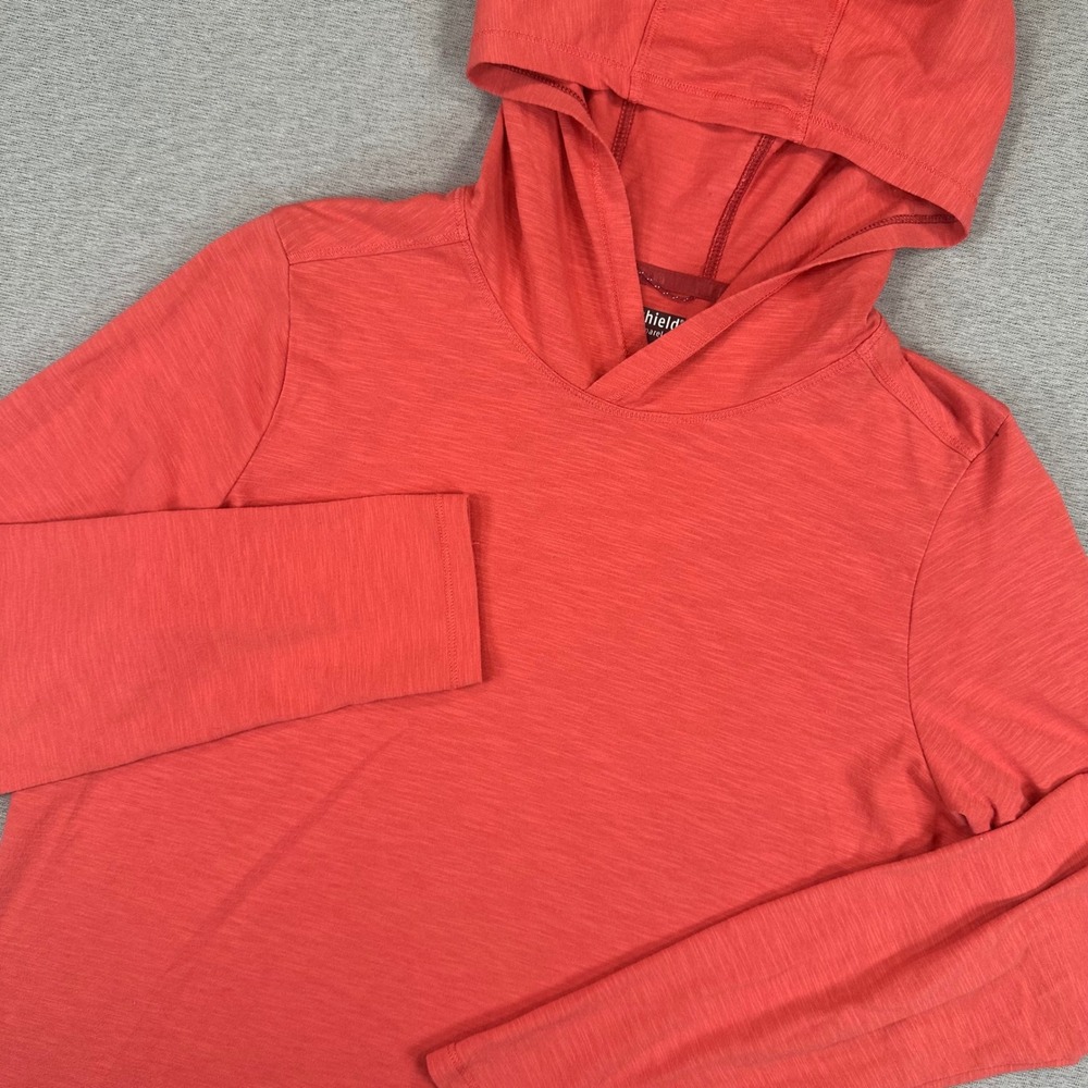 LL Bean Insect Shield Hoodie Womens Medium Coral Orange Long Sleeve Top